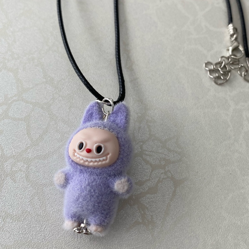 Purple Labubu Pendant Necklace